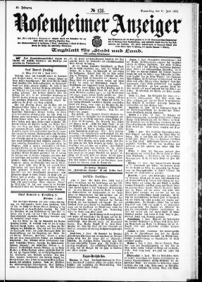 Rosenheimer Anzeiger Donnerstag 11. Juni 1903