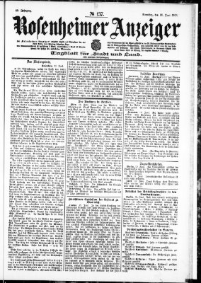 Rosenheimer Anzeiger Samstag 20. Juni 1903