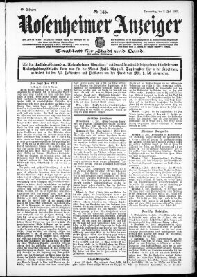 Rosenheimer Anzeiger Donnerstag 2. Juli 1903