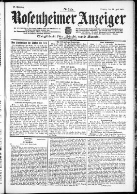 Rosenheimer Anzeiger Dienstag 14. Juli 1903