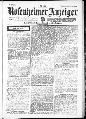 Rosenheimer Anzeiger Donnerstag 23. Juli 1903