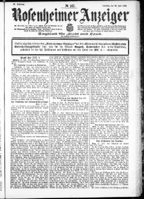 Rosenheimer Anzeiger Dienstag 28. Juli 1903