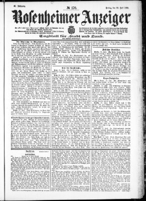 Rosenheimer Anzeiger Freitag 31. Juli 1903