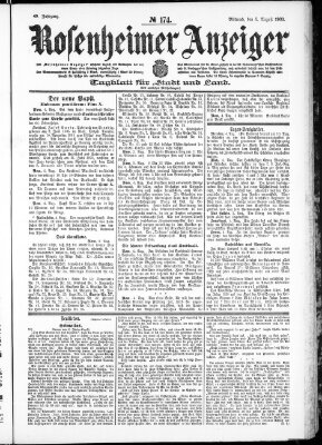 Rosenheimer Anzeiger Mittwoch 5. August 1903