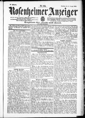 Rosenheimer Anzeiger Samstag 15. August 1903