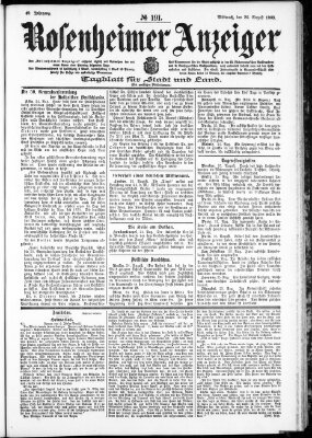 Rosenheimer Anzeiger Mittwoch 26. August 1903