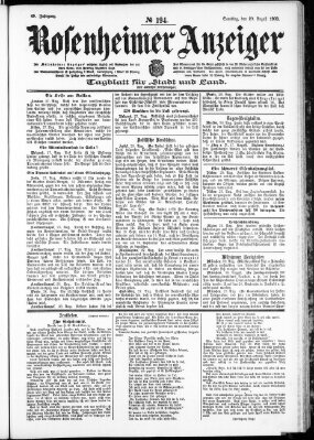 Rosenheimer Anzeiger Samstag 29. August 1903