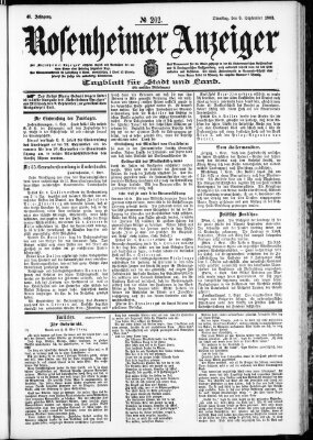 Rosenheimer Anzeiger Dienstag 8. September 1903