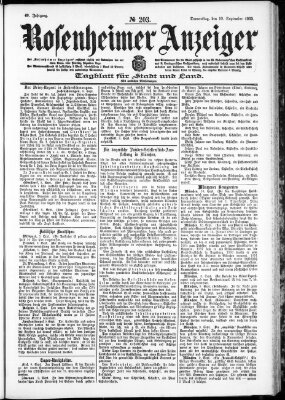 Rosenheimer Anzeiger Donnerstag 10. September 1903