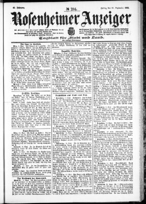 Rosenheimer Anzeiger Freitag 11. September 1903