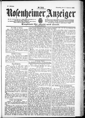 Rosenheimer Anzeiger Donnerstag 17. September 1903