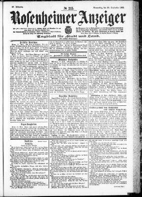 Rosenheimer Anzeiger Donnerstag 24. September 1903