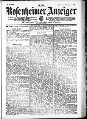 Rosenheimer Anzeiger Dienstag 29. September 1903