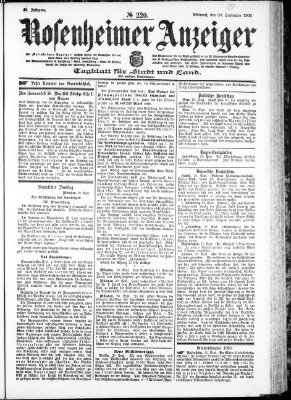 Rosenheimer Anzeiger Mittwoch 30. September 1903