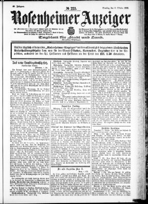 Rosenheimer Anzeiger Dienstag 6. Oktober 1903