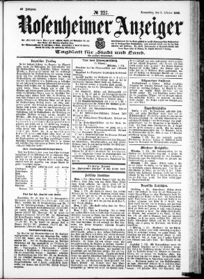 Rosenheimer Anzeiger Donnerstag 8. Oktober 1903