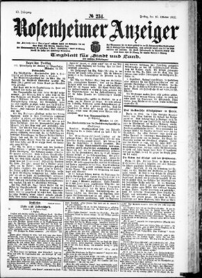 Rosenheimer Anzeiger Freitag 16. Oktober 1903