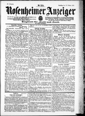 Rosenheimer Anzeiger Samstag 17. Oktober 1903