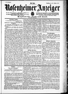 Rosenheimer Anzeiger Samstag 24. Oktober 1903