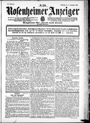 Rosenheimer Anzeiger Mittwoch 4. November 1903