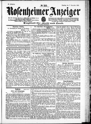 Rosenheimer Anzeiger Samstag 7. November 1903