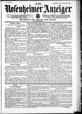 Rosenheimer Anzeiger Donnerstag 12. November 1903