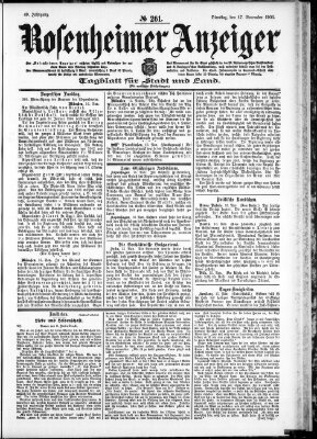 Rosenheimer Anzeiger Dienstag 17. November 1903