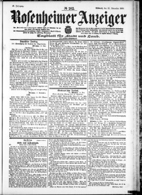 Rosenheimer Anzeiger Mittwoch 18. November 1903