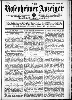 Rosenheimer Anzeiger Donnerstag 26. November 1903