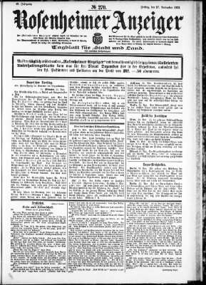 Rosenheimer Anzeiger Freitag 27. November 1903