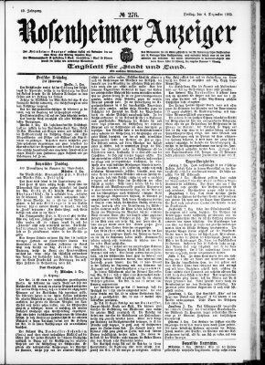 Rosenheimer Anzeiger Freitag 4. Dezember 1903