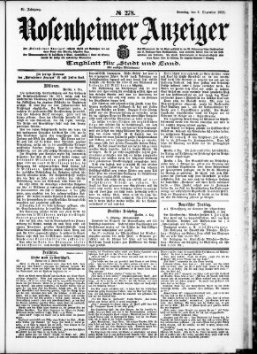 Rosenheimer Anzeiger Sonntag 6. Dezember 1903