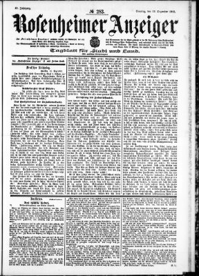 Rosenheimer Anzeiger Sonntag 13. Dezember 1903