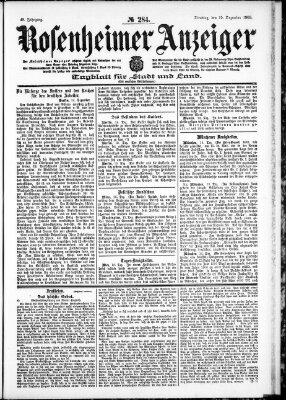 Rosenheimer Anzeiger Dienstag 15. Dezember 1903