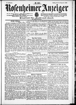 Rosenheimer Anzeiger Freitag 18. Dezember 1903