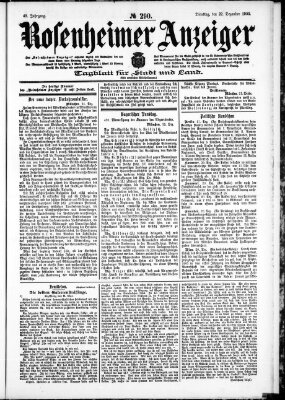 Rosenheimer Anzeiger Dienstag 22. Dezember 1903