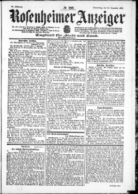 Rosenheimer Anzeiger Donnerstag 24. Dezember 1903