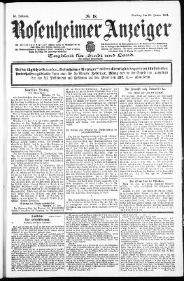 Rosenheimer Anzeiger Samstag 23. Januar 1904