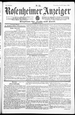 Rosenheimer Anzeiger Donnerstag 28. Januar 1904