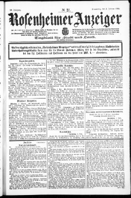 Rosenheimer Anzeiger Donnerstag 4. Februar 1904