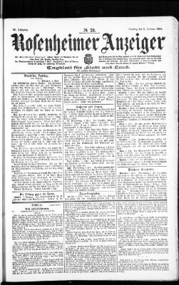 Rosenheimer Anzeiger Samstag 6. Februar 1904