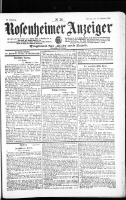 Rosenheimer Anzeiger Sonntag 14. Februar 1904