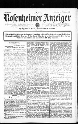 Rosenheimer Anzeiger Donnerstag 25. Februar 1904