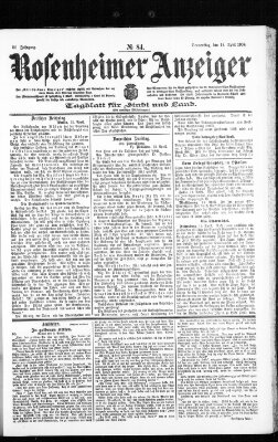 Rosenheimer Anzeiger Donnerstag 14. April 1904