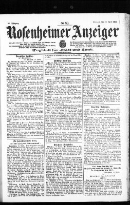 Rosenheimer Anzeiger Mittwoch 20. April 1904