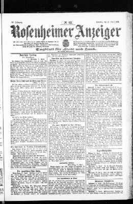 Rosenheimer Anzeiger Samstag 23. April 1904