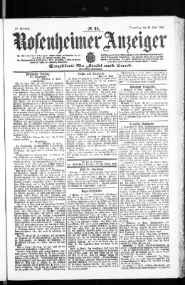 Rosenheimer Anzeiger Donnerstag 28. April 1904