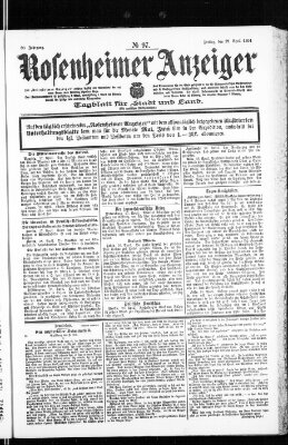 Rosenheimer Anzeiger Freitag 29. April 1904