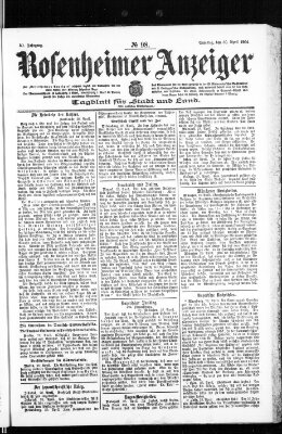 Rosenheimer Anzeiger Samstag 30. April 1904