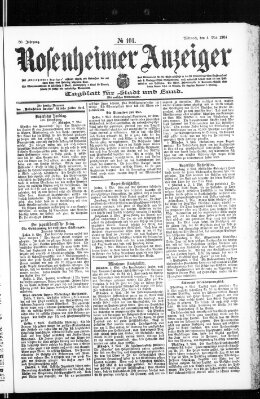 Rosenheimer Anzeiger Mittwoch 4. Mai 1904